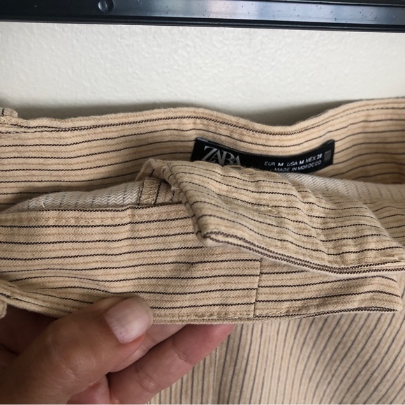 Midi skirt with stripes and front slit. - Picture 12 of 12